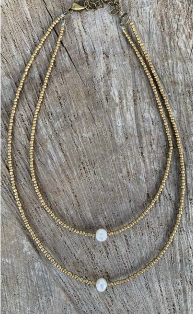 Chocker dupla dourada