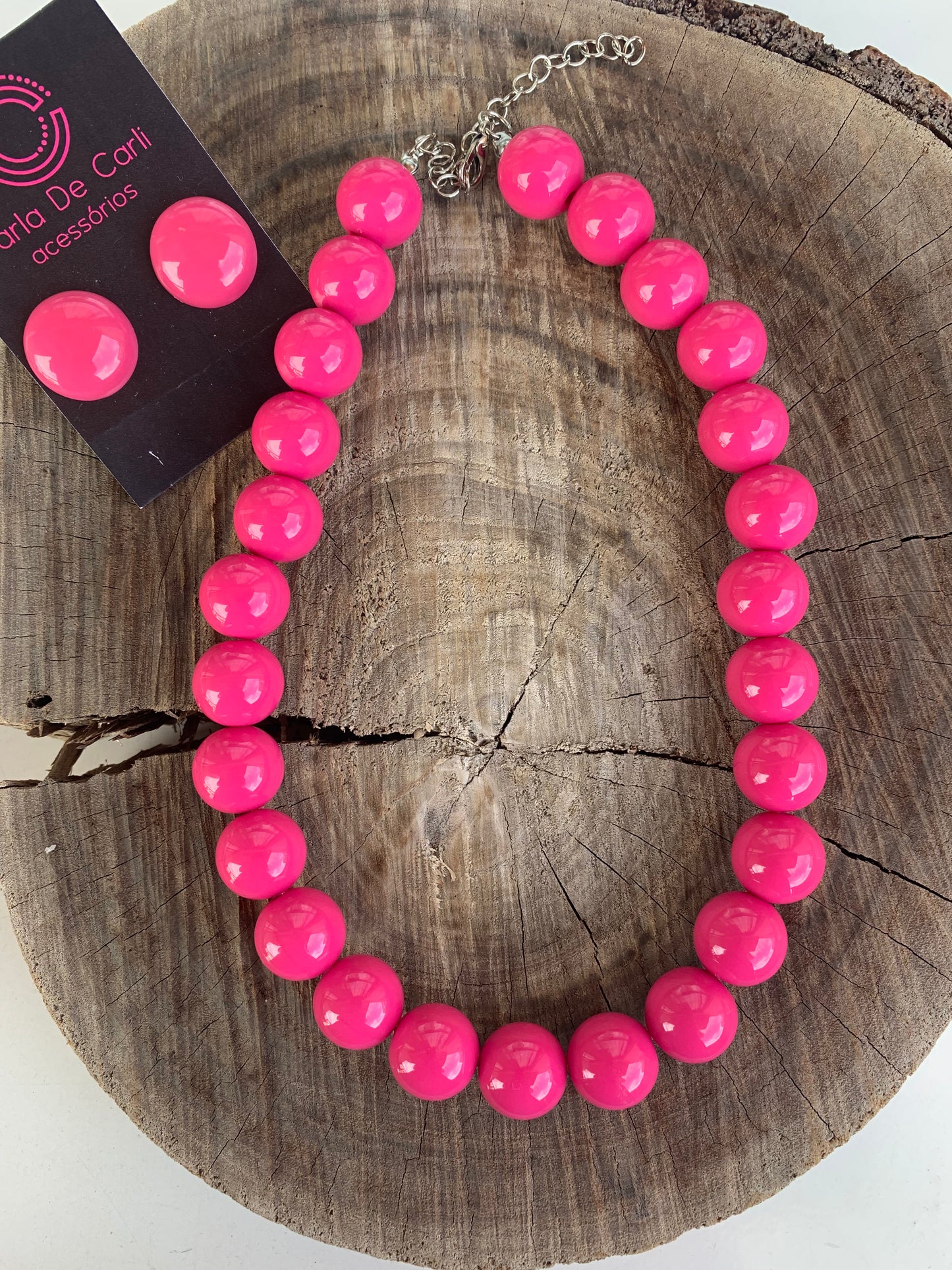 Colar Bolas Bianca Pink