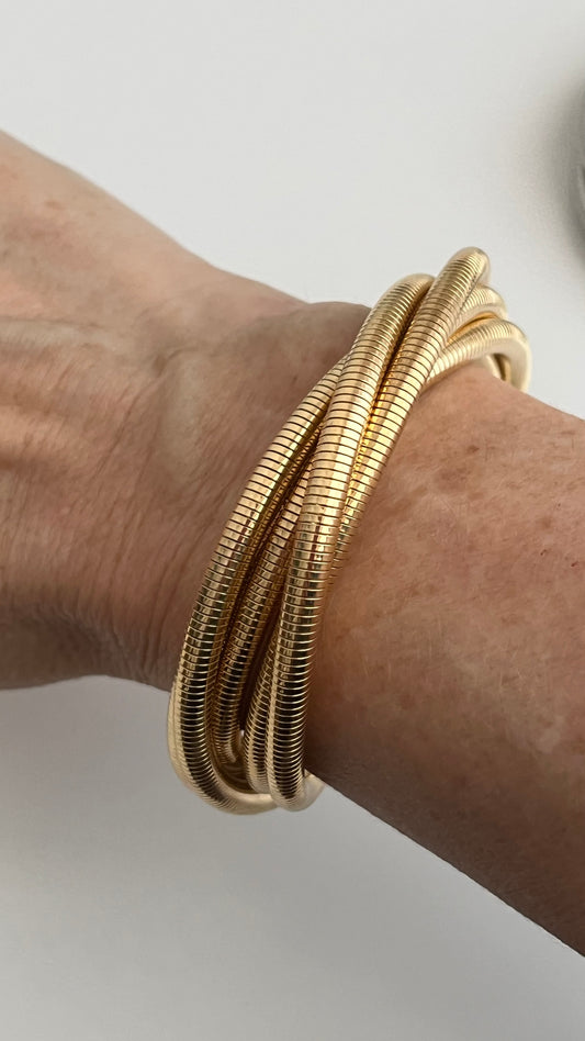 Pulseira ou Colar Mola Dourado