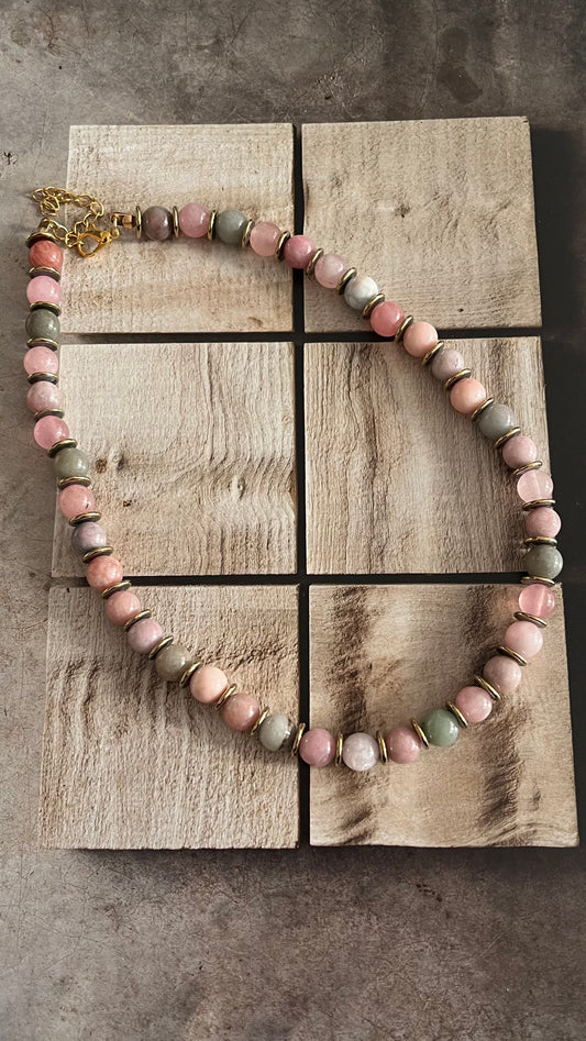 Colar Luiza Turmalina Rosa