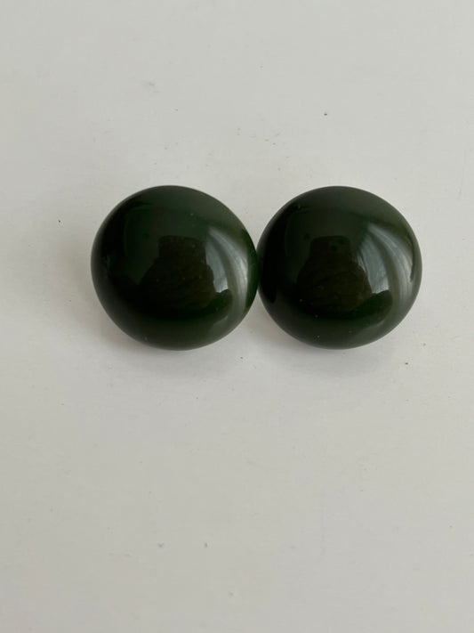 Brinco Botão Verde Militar