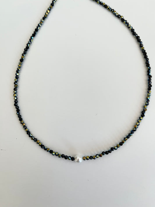 Chocker cristal  Night com pérola