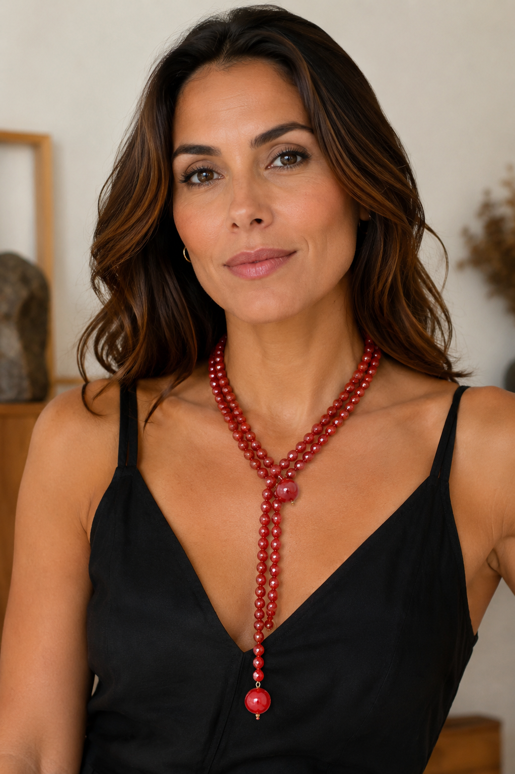 Colar Nanda em cristal vermelho