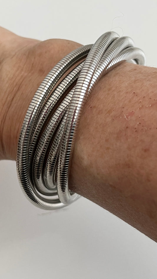 Pulseira ou Colar Mola Prata
